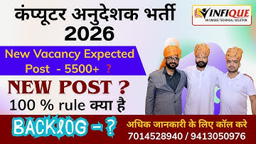 New Vacancy Notification Updates  | Computer Anudeshak | Computer Teacher | Computer Instructor 2026