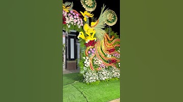 Chiếc cổng rồng phụng hoa tươi siêu to cho cô dâu Bình Đại