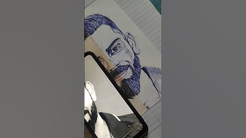 virat kohli with two different style drawing part 2 ball pen#shorts #viratkohli