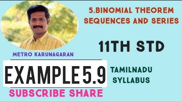 11th Std Maths Example 5.9 Ex.5.1 Expand (x²+√1-x²)⁵ + (x²-√ 1-x²)⁵