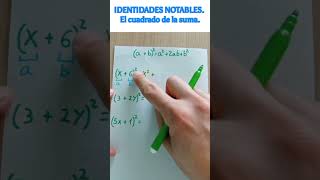 IDENTIDADES NOTABLES. Fórmula del cuadrado de la suma. #matemáticas #facil