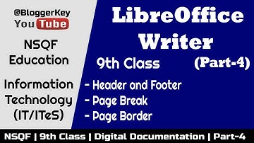 How to Insert Header & Footer in LibreOffice Writer  | 9th Class | ITeS | NSQF | Part - 4 in Hindi