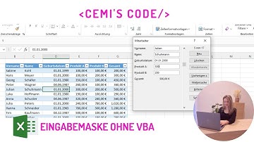 Excel Eingabemaske – ohne VBA – schnell und einfach