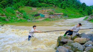 FLOODS - mother nature's flower bed - SANG VY harvests vegetables, cucumbers and cooks