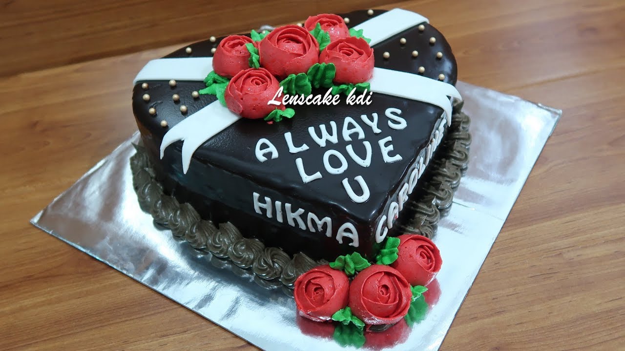 Recipe How To Make Chocolate Ganache Easy Decorating Cake Birthday Rose Flowers Red