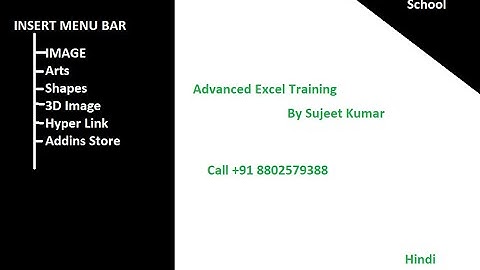 How to use insert menu in Excel | Insert menu part 1