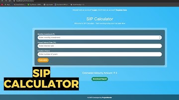 Online Sip Calculator Project  in php mysql