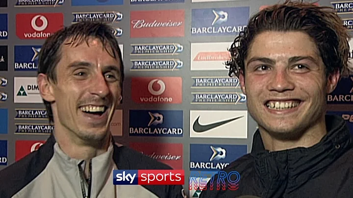 An 18-year-old Cristiano Ronaldo is helped by Gary...