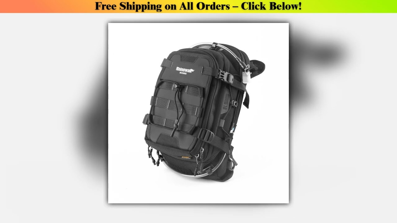 Rhinowalk Motorcycle Tank Bag 9L Waterproof With 1.5L Water Bag Motorcycle Backpack With Rain