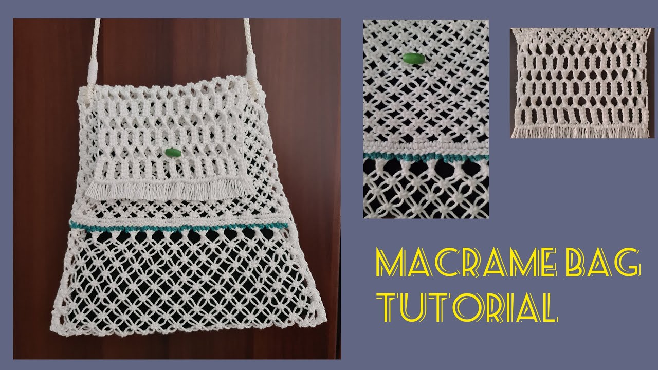 Macrame bag Macrame purse tutorial Macrame pouch pattern Macrame