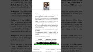 BANC 101 Solved Assignment 2026 | IGNOU Introduction to Biological Anthropology BANC 101 Assignment