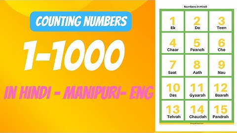 Numbers counting 1-1000 in hindi|Manipuri to hindi translation video