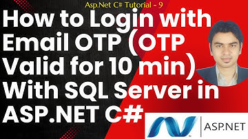 How to Login with Email OTP (OTP Valid for 10 min) With SQL Server in ASP.NET C# #aspnet #otp #email