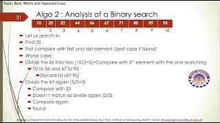 FACULTY47 CS414 KUST2021 L9 V9 Best Worst and Expected Cases of Agorithm