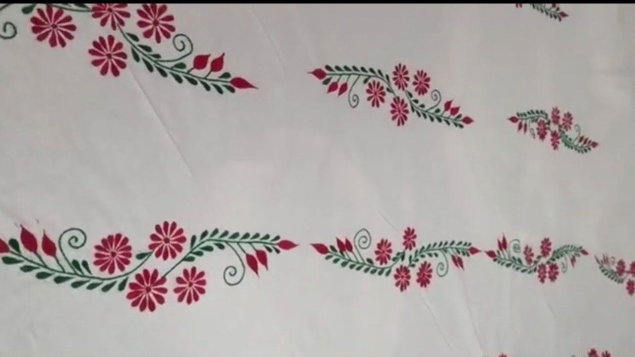 How to make bedsheet design l pech  chader design ll penting designs 🥰 hand ✋🏼 embroidery 🪡 