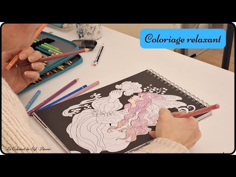 ASMR - Coloriage relaxant - bruits de crayon, taille-crayon... soft spoken