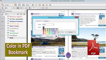 How to change color in PDF Bookmark List by using adobe acrobat pro
