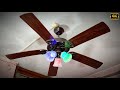 Experiment with 5 wooden blade chandelier ceiling fan  gym spring test  rgb under light 
