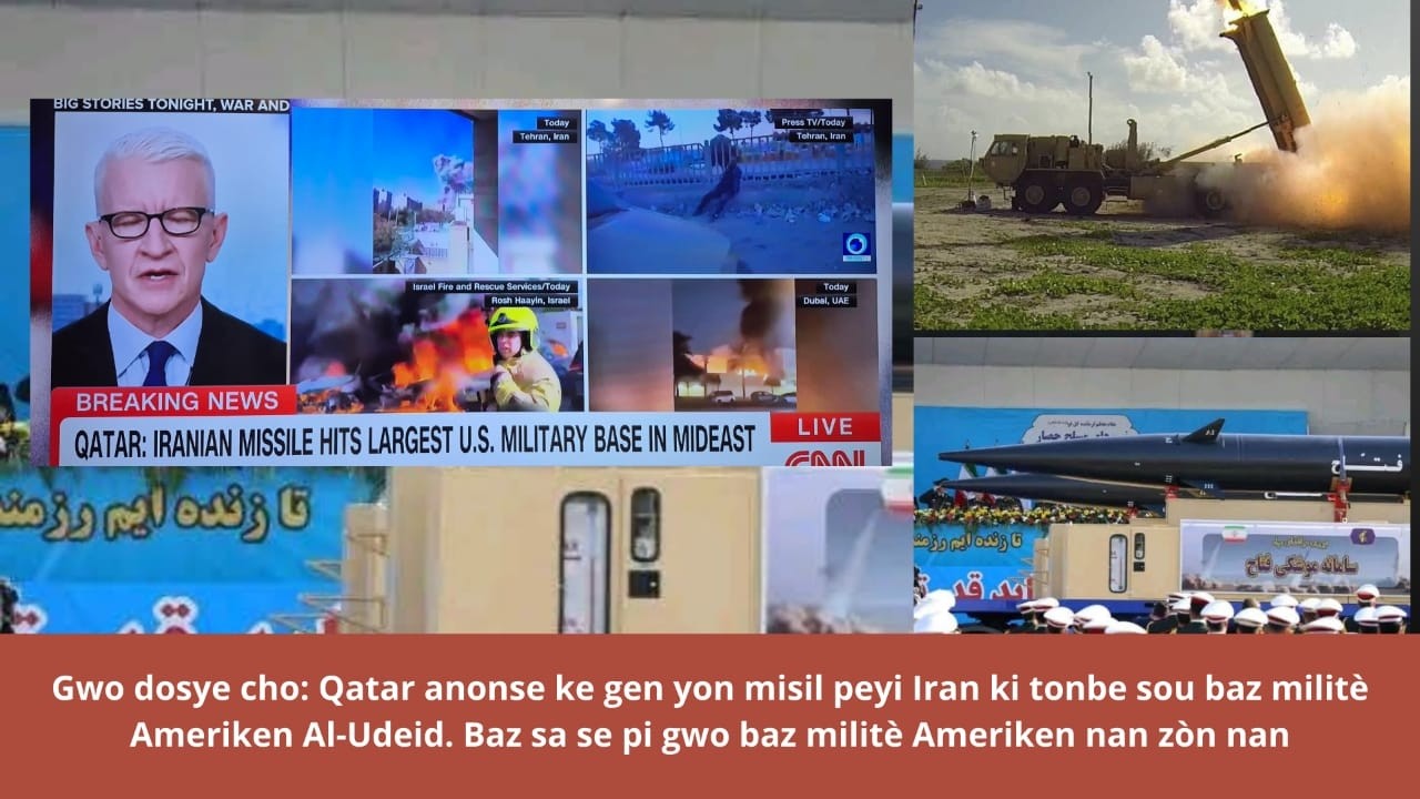 🔥⛳🚨🇺🇸Gwo dosye cho: Qatar anonse ke gen 1 misil peyi Iran ki tonbe sou baz militè Ameriken Al-Udeid