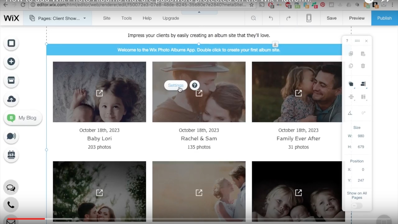 How to add Wix Photo Albums that are password protected on the Wix Platform.