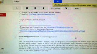 SCAM ALERT -- Craigslist Scam