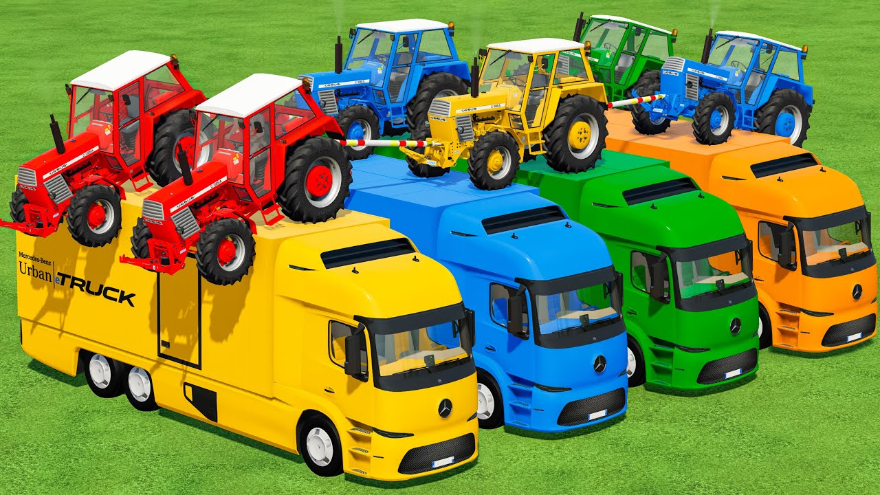 Work With Colors | Tow 3 Tractors & Transporting With Truck In Fs22 | Farming Simulator 22