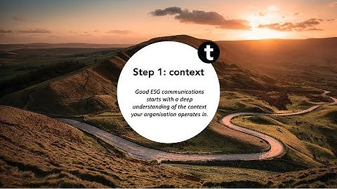 The Terrace 5-step ESG communications model: Step 1