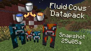 I added Water and Lava Cows to Minecraft - (Snapshot 25w05a Datapack)