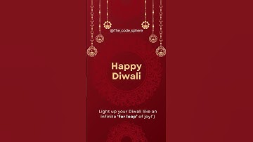 Celebrate Diwali with Code !Wishing all coders and tech lovers a bug-free, bright, and joyous Diwali