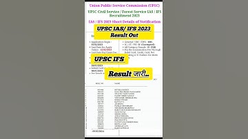 UPSC Forest Services 2023 Final Result #upsc #upscifs #result #ifs #ifsresult #shorts #upscifsresult