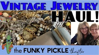 AWESOME Vintage Jewelry Haul from Antique Auction !  Unboxing Unbagging