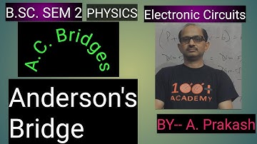 B.SC.Sem 2: AC Bridges || Anderson