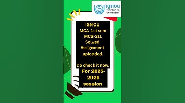 MCA MCS-211 solved assignment #ignou #mca #students #education #solvedassignment