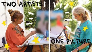 two artists paint the same picture ft. MY SISTER