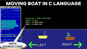 Moving boat animation in c language | Boat move by pressing keys in c programming | Learn c Language
