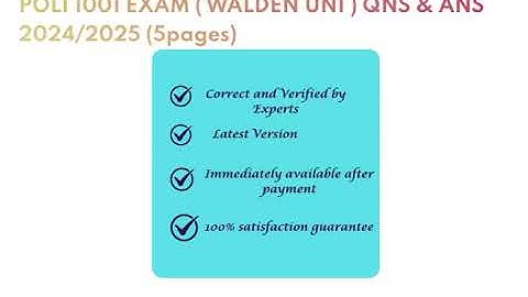POLI 1001 EXAM ( WALDEN UNI ) QNS & ANS 2024/2025