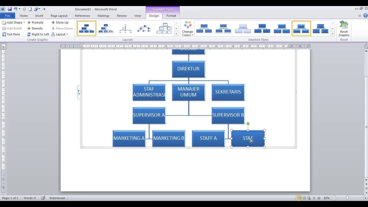 (Ms.Word) Cara Mudah dan Cepat Membuat Struktur Organisasi ...