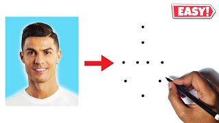 Cristiano Ronaldo Drawing Easy | FIFA World Cup 2022 | How To Draw Cristiano Ronaldo Face From Dots