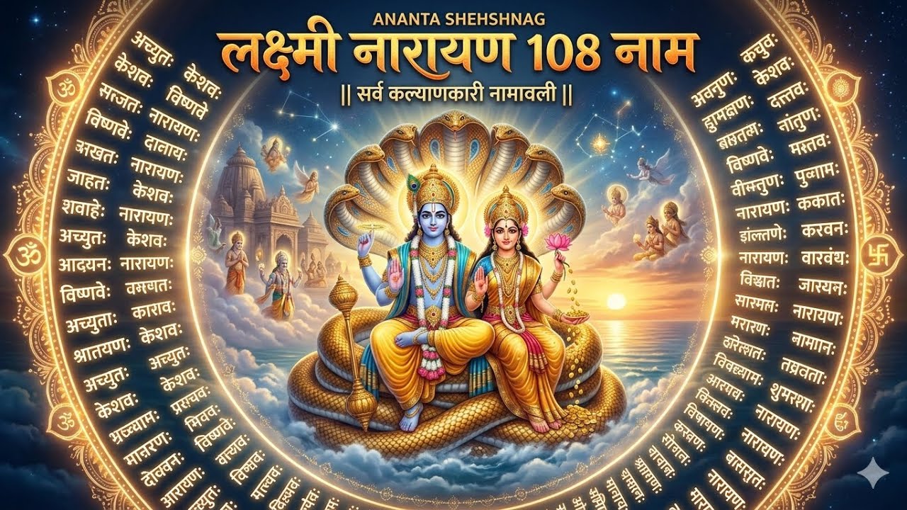 Shree Vishnu 108 Naam | ॐ श्री विष्णु 108 नाम जाप |Vishnu Sahasranam Powerful Mantra 