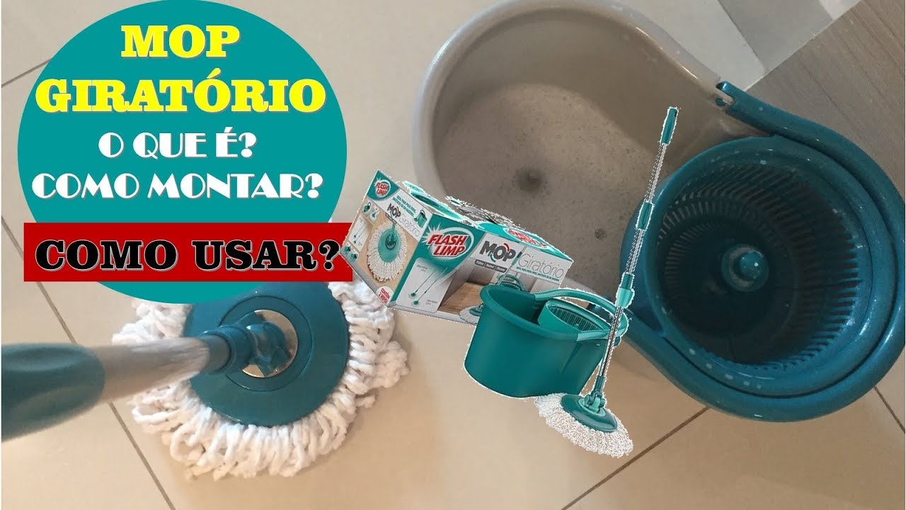 BALDE SPIN MOP 360 COM ESFREGAO 13 LITROS 123CLEAN - 123Útil