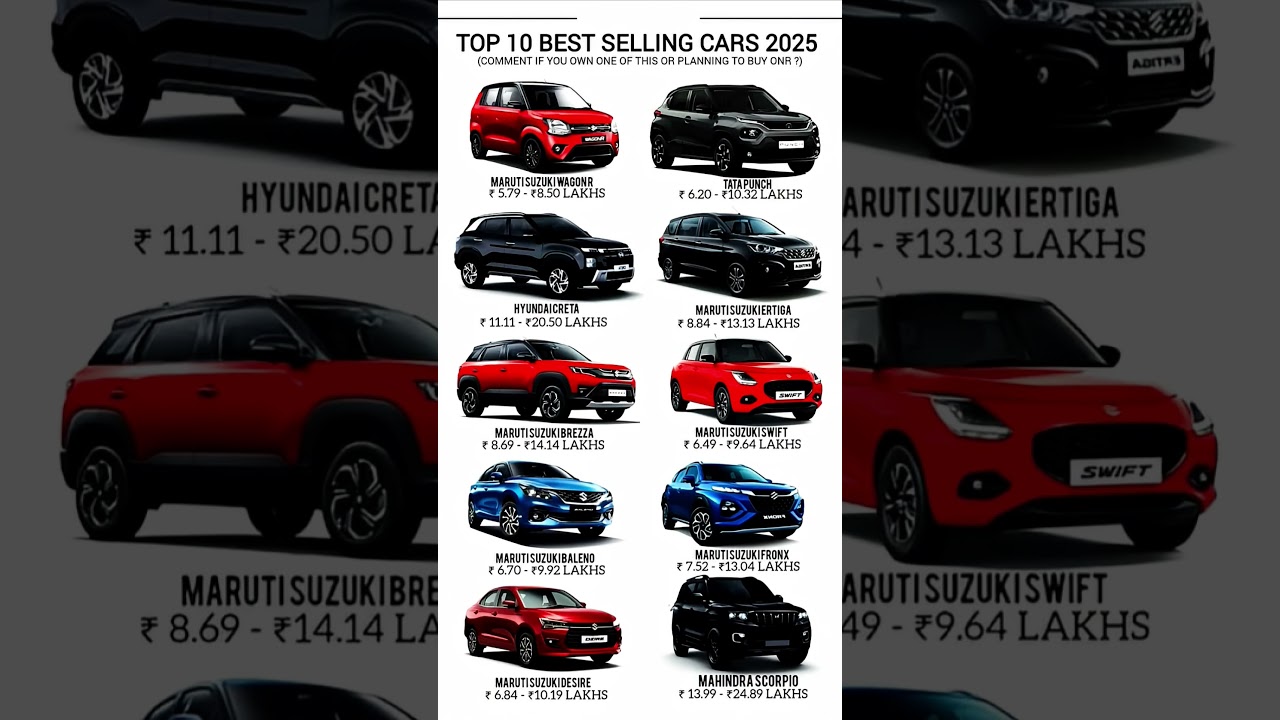 top 10 best selling cars 
