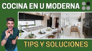 Modern Ushaped kitchens with WOODEN Peninsula and DEKTON KAIROS CJR