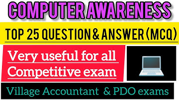 Computer Awareness MCQuestions/ Repeated Questions #computerawareness #pdo #villagaaccountant #fda