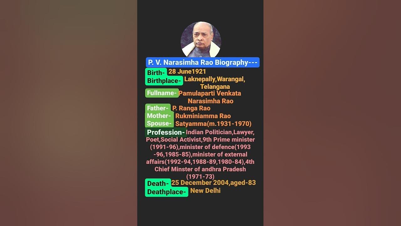 pv narasimha rao biography - YouTube