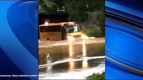RAW VIDEO: Orange County school bus in flood waters