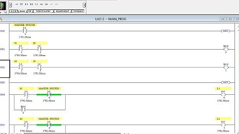 PLC- RSLOGIX 500 :- MASTER SWITCH  PRG BY  USING  MCR  INSTRUCTION  #plc#rslogix#ladderlogic