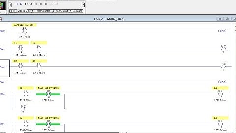 PLC- RSLOGIX 500 :- MASTER SWITCH  PRG BY  USING  MCR  INSTRUCTION  #plc#rslogix#ladderlogic