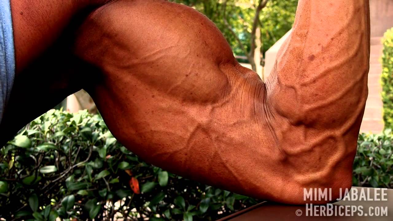 female bodybuilding contest Mimi Jabalee Bouncing Biceps