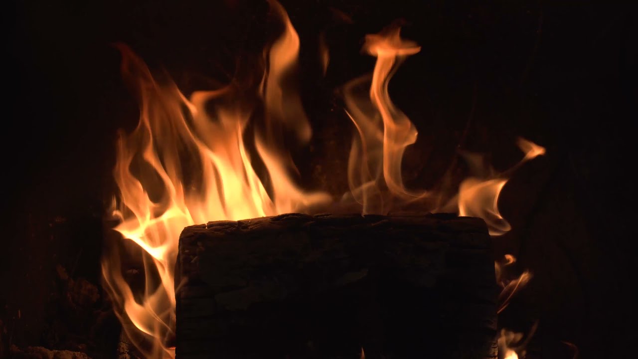4K Fire In Fireplace Stock Footage | No Copyright Footage
