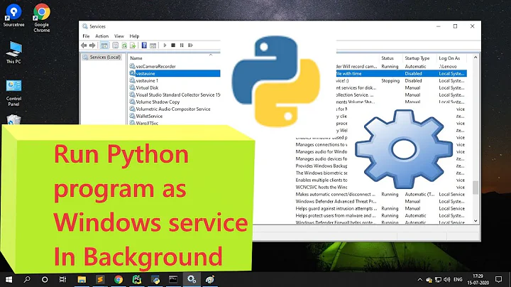 Run python programs in background as windows service